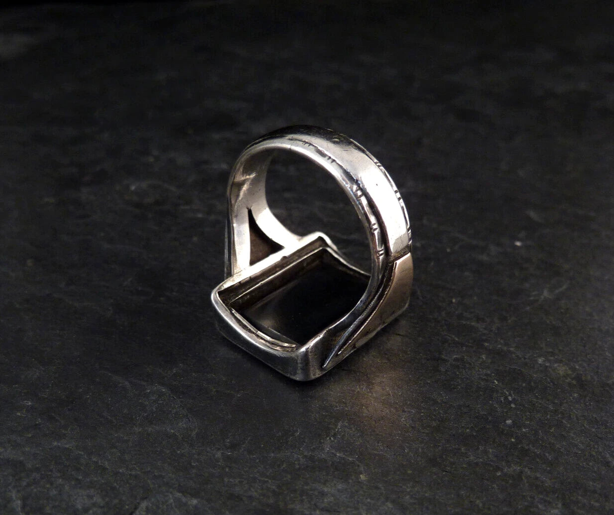 Antiker Monogrammring Siegelring Initialen TE / ET Silberring 800 Silber & 333 Gold RG 61 (19,4 mm Ø) Vintage Alt