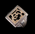 Antiker Monogrammring Siegelring Initialen EE Silberring 900 Silber & 333 Gold RG 63 (20,0 mm Ø) Vintage Alt