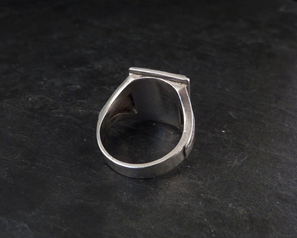 Antiker Monogrammring Siegelring Initialen EE Silberring 900 Silber & 333 Gold RG 63 (20,0 mm Ø) Vintage Alt