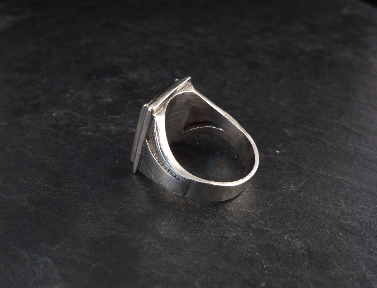 Antiker Monogrammring Siegelring Initialen EE Silberring 900 Silber & 333 Gold RG 63 (20,0 mm Ø) Vintage Alt