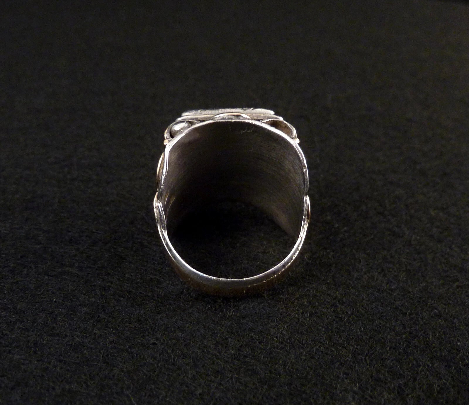 Antiker Monogrammring Siegelring Initialen HL / LH Silberring 900 Silber & 333 Gold RG 59 (18,8 mm Ø) Vintage Alt