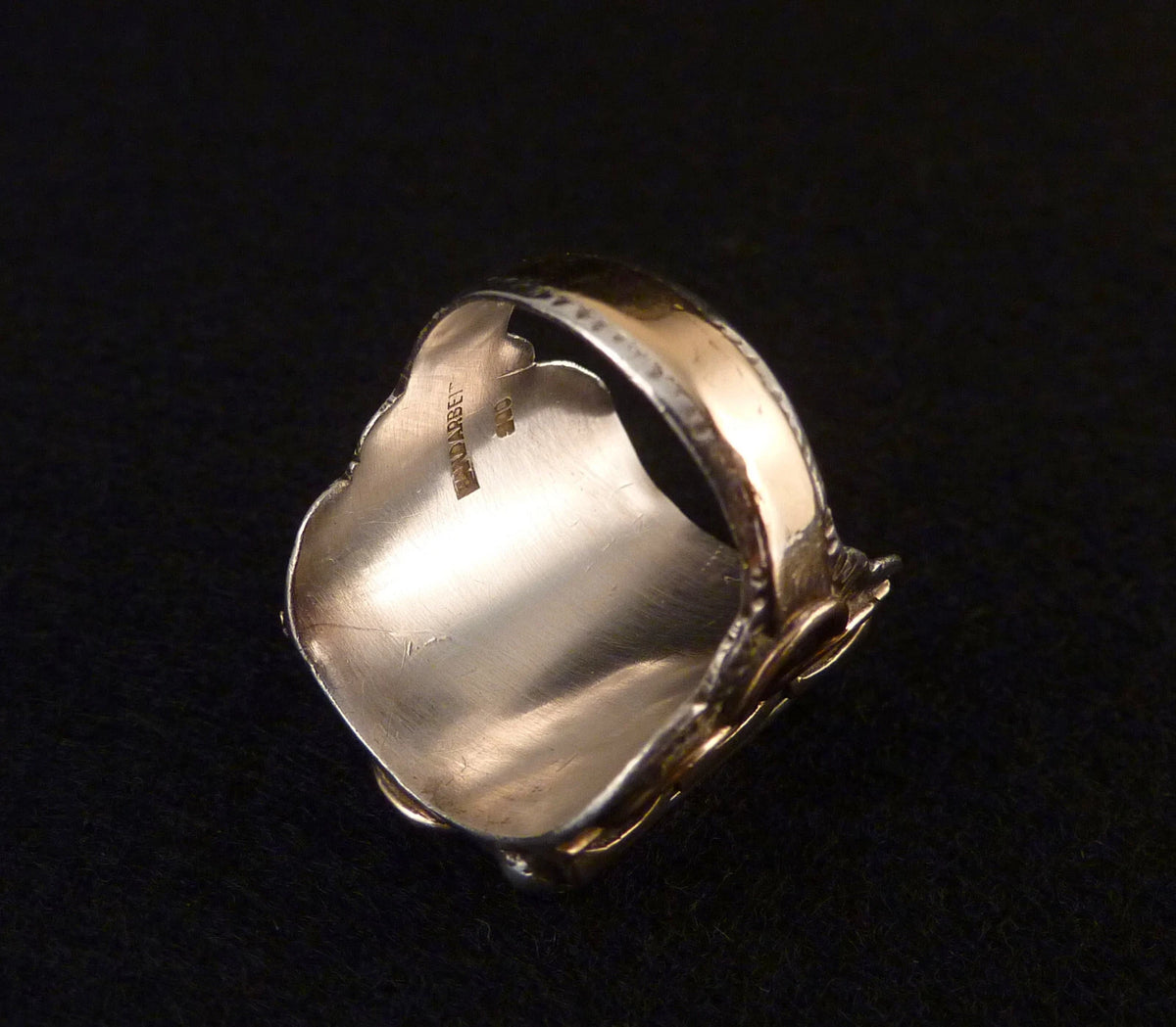 Antiker Monogrammring Siegelring Initialen HL / LH Silberring 900 Silber & 333 Gold RG 59 (18,8 mm Ø) Vintage Alt