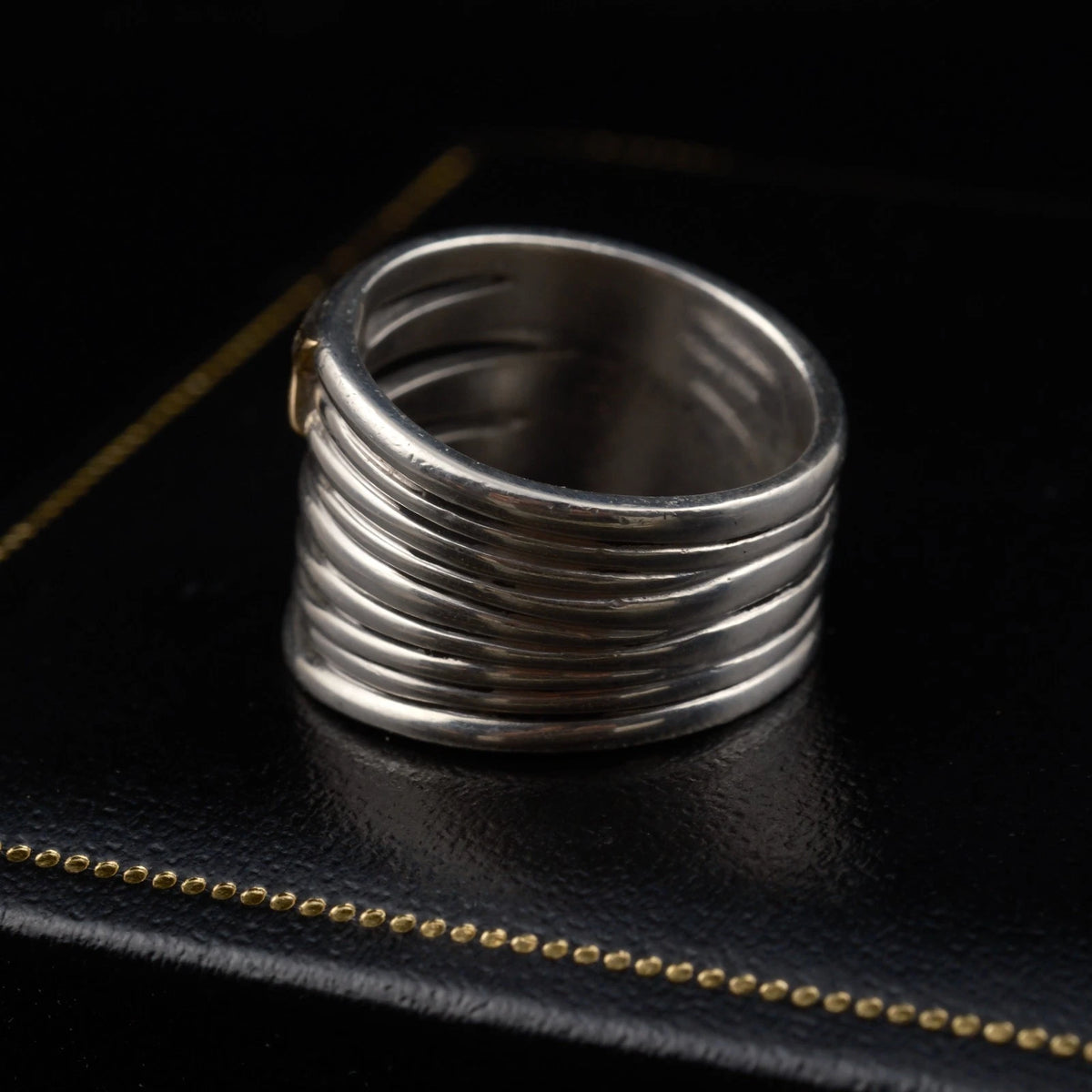 Mauboussin Kiff and Kiss Ring 925er Silber 18kt Gold & Diamanten RG 58 / 18,4mm