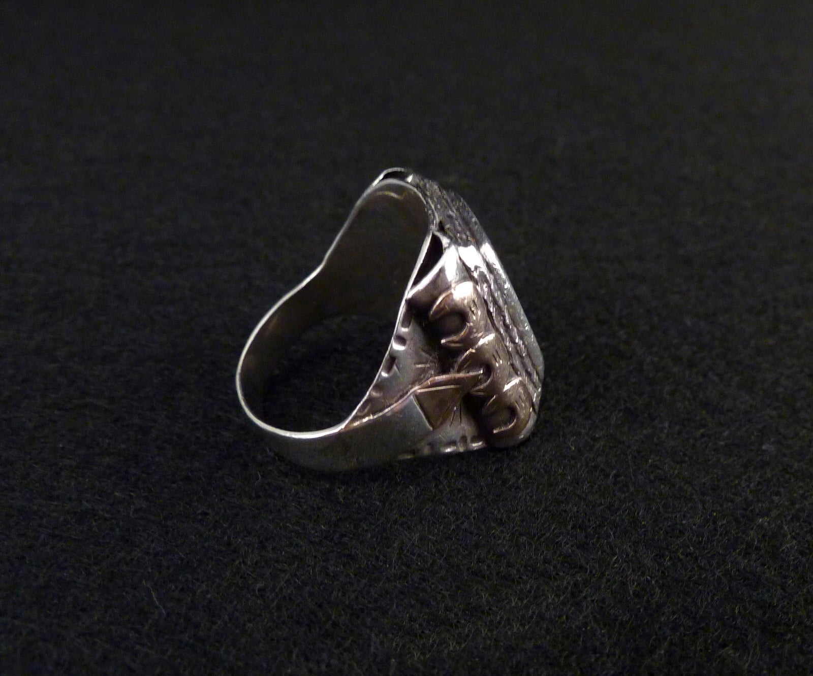 Antiker Monogrammring Siegelring Initialen DK / KD Silberring 800 Silber & 333 Gold RG 66 (21,0 mm Ø) Vintage Alt