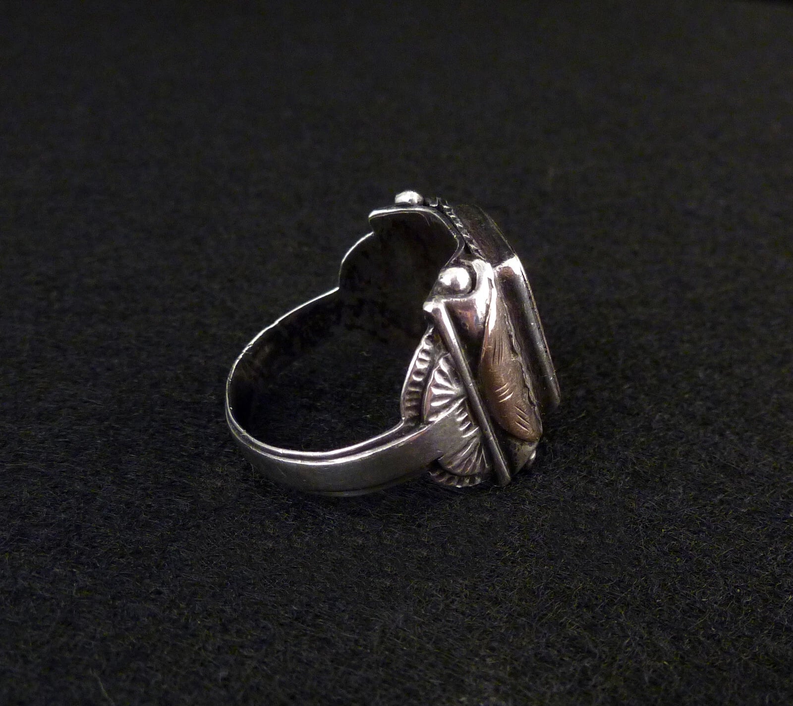 Antiker Monogrammring Siegelring Initialen HL / evtl. auch AL Silberring 800 Silber & 333 Gold RG 66 (21,0 mm Ø) Vintage Alt