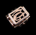Antiker Monogrammring Siegelring Initialen WG / GW Silberring 830 Silber & 333 Gold RG 62 (19,7 mm Ø) Vintage Alt