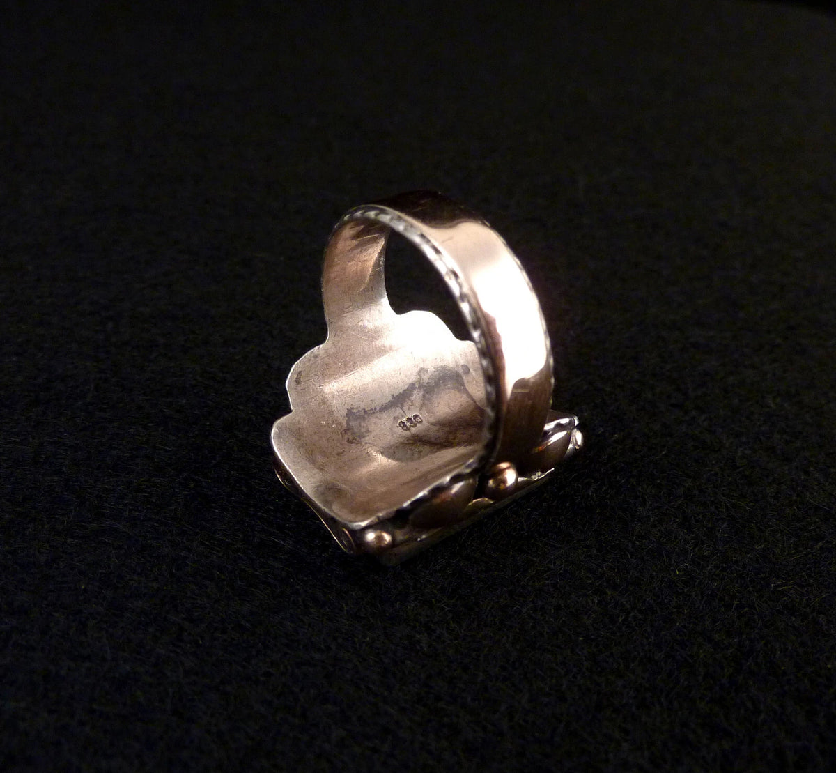 Antiker Monogrammring Siegelring Initialen WG / GW Silberring 830 Silber & 333 Gold RG 62 (19,7 mm Ø) Vintage Alt