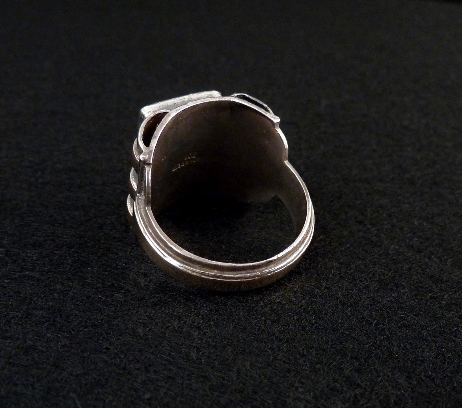 Antiker Monogrammring Siegelring Initialen WH oder HM Silberring 900 Silber & 333 Gold RG 69 (22,0 mm Ø) Vintage Alt