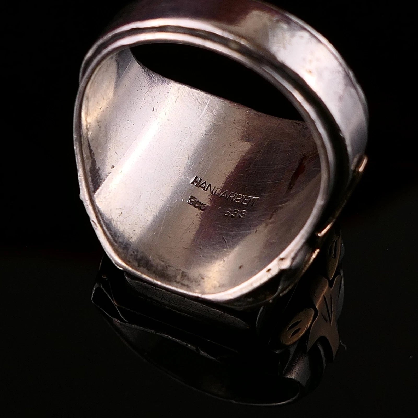 Antiker Monogrammring Siegelring Initialen WG / GW Silberring 900 Silber & 333 Gold RG 64 (20,3 mm Ø) Vintage Alt