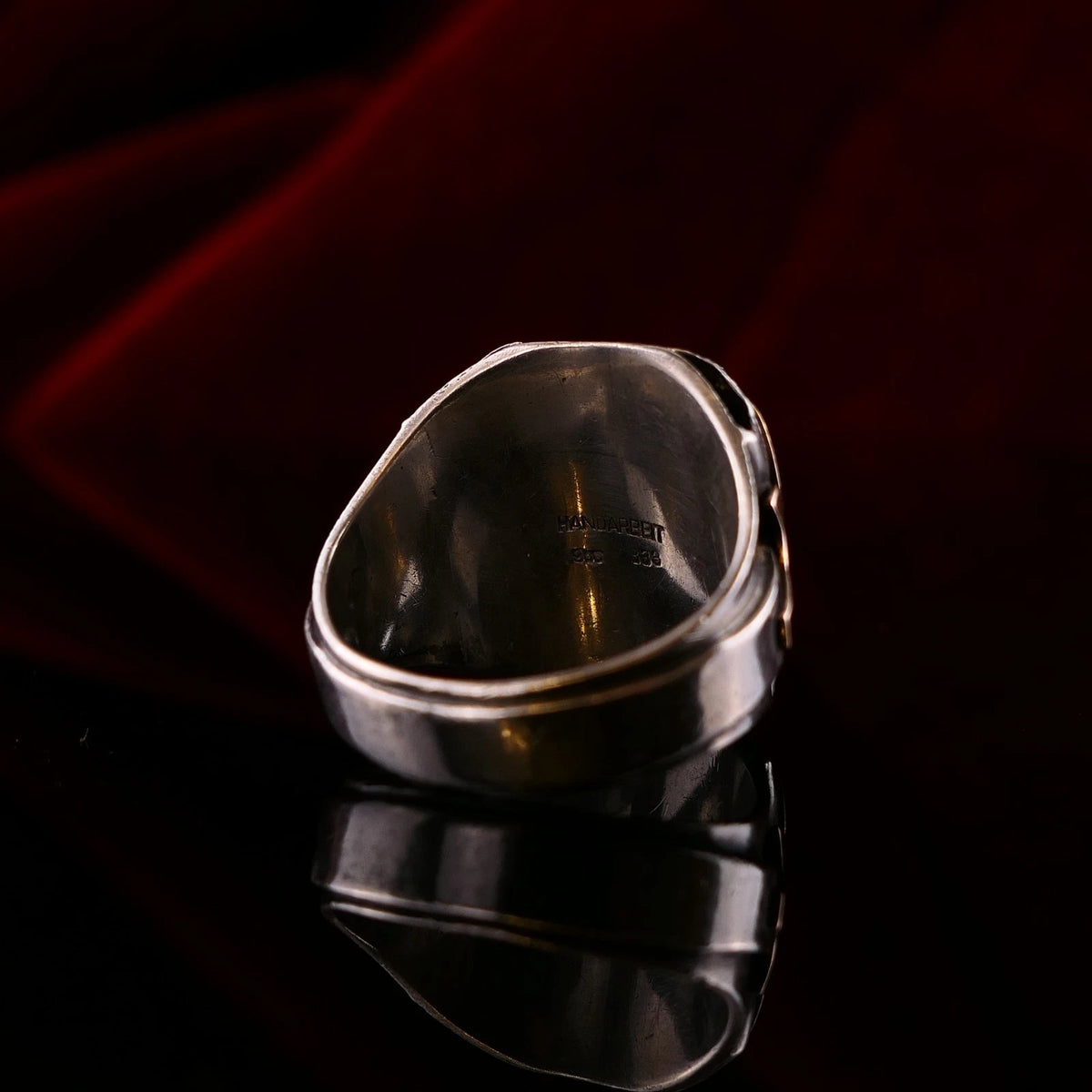 Antiker Monogrammring Siegelring Initialen WG / GW Silberring 900 Silber & 333 Gold RG 64 (20,3 mm Ø) Vintage Alt
