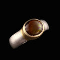 Handgefertigter Unikat Silberschmiede-Atelier Ring aus 925 Sterling Silber mit Feuerachat RG 56 (17,8 mm Ø)