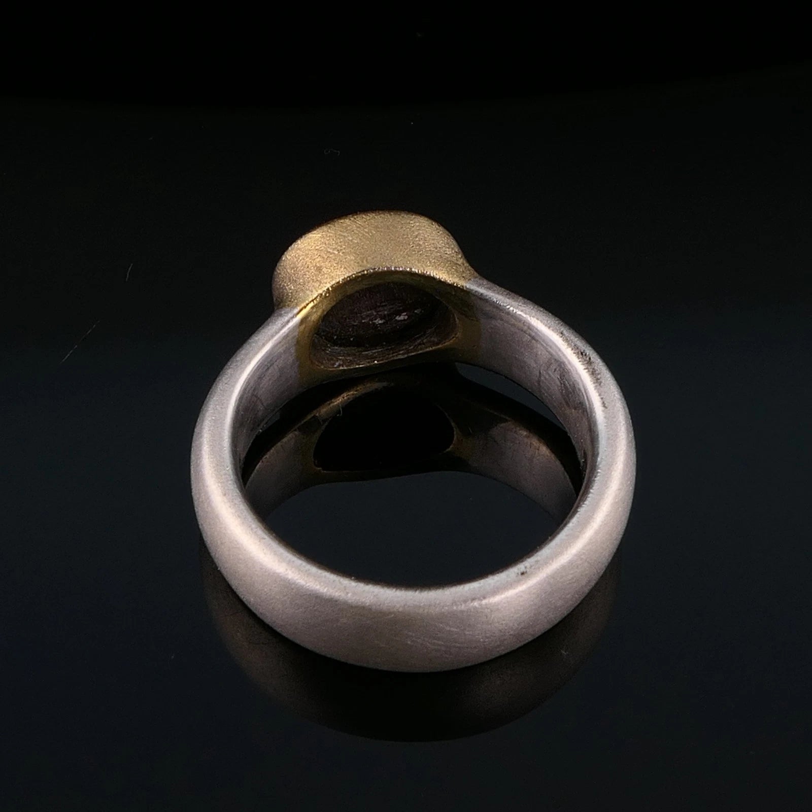 Handgefertigter Unikat Silberschmiede-Atelier Ring aus 925 Sterling Silber mit Feuerachat RG 56 (17,8 mm Ø)