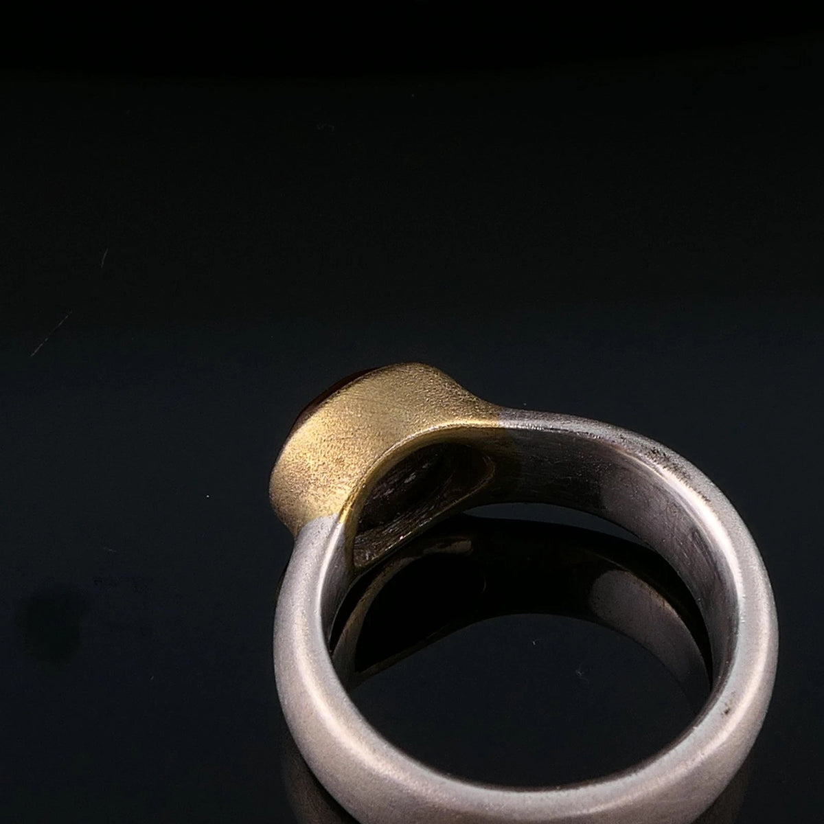 Handgefertigter Unikat Silberschmiede-Atelier Ring aus 925 Sterling Silber mit Feuerachat RG 56 (17,8 mm Ø)