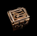 Antiker Monogrammring Siegelring Initialen WD / DW Silberring 835 Silber & 333 Gold RG 58 (18,4 mm Ø) Vintage Alt