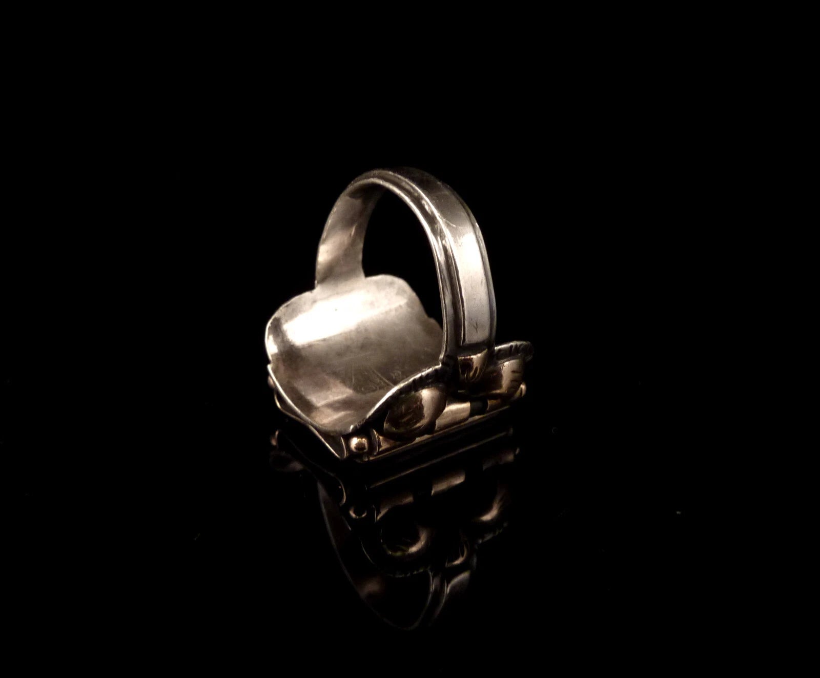 Antiker Monogrammring Siegelring Initialen WD / DW Silberring 835 Silber & 333 Gold RG 58 (18,4 mm Ø) Vintage Alt