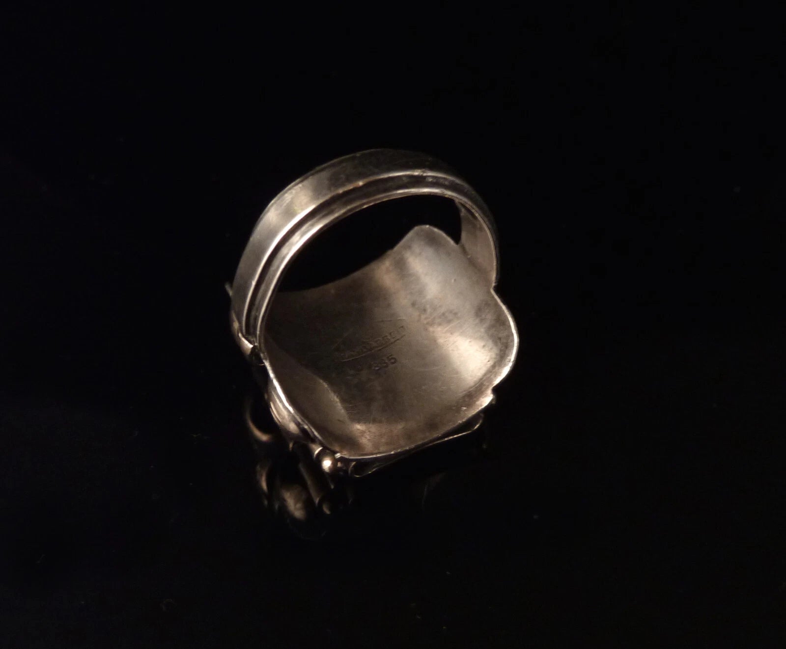 Antiker Monogrammring Siegelring Initialen WD / DW Silberring 835 Silber & 333 Gold RG 58 (18,4 mm Ø) Vintage Alt