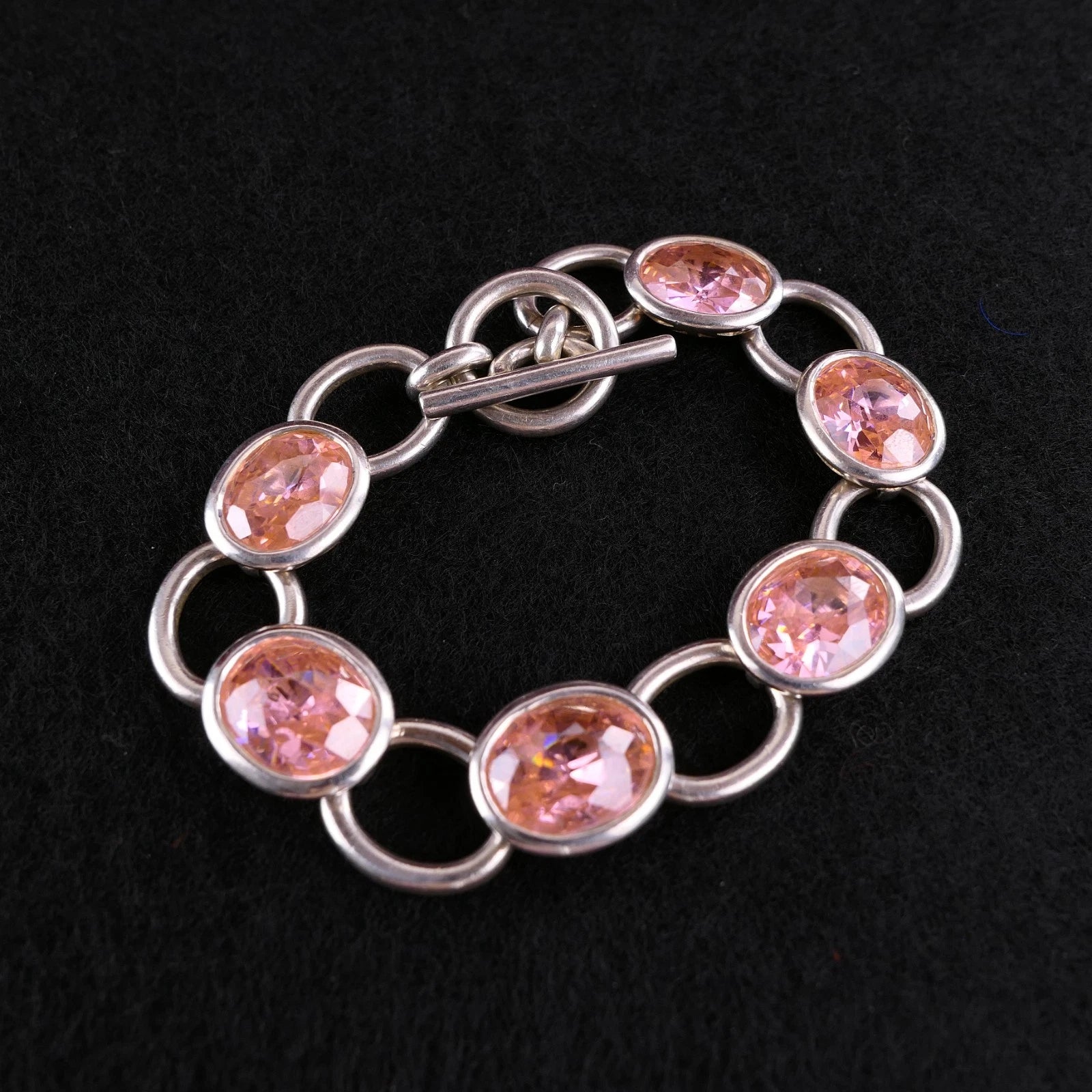 Massives 925 Sterling Silber Armband von Thomas Sabo mit Rosa Zirkonias 925 Silber 19cm 48,2g Vintage