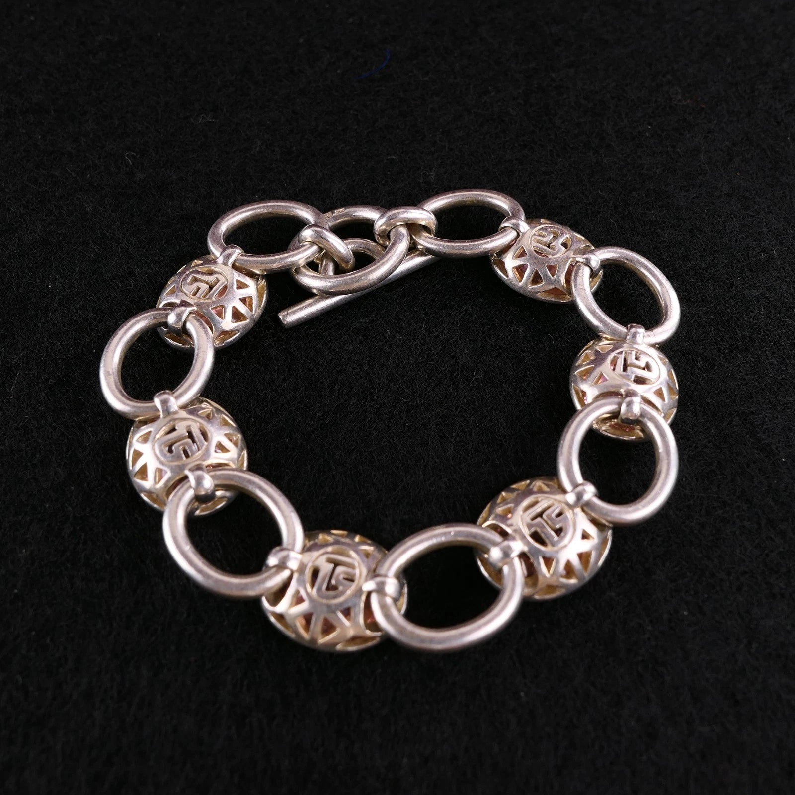 Massives 925 Sterling Silber Armband von Thomas Sabo mit Rosa Zirkonias 925 Silber 19cm 48,2g Vintage