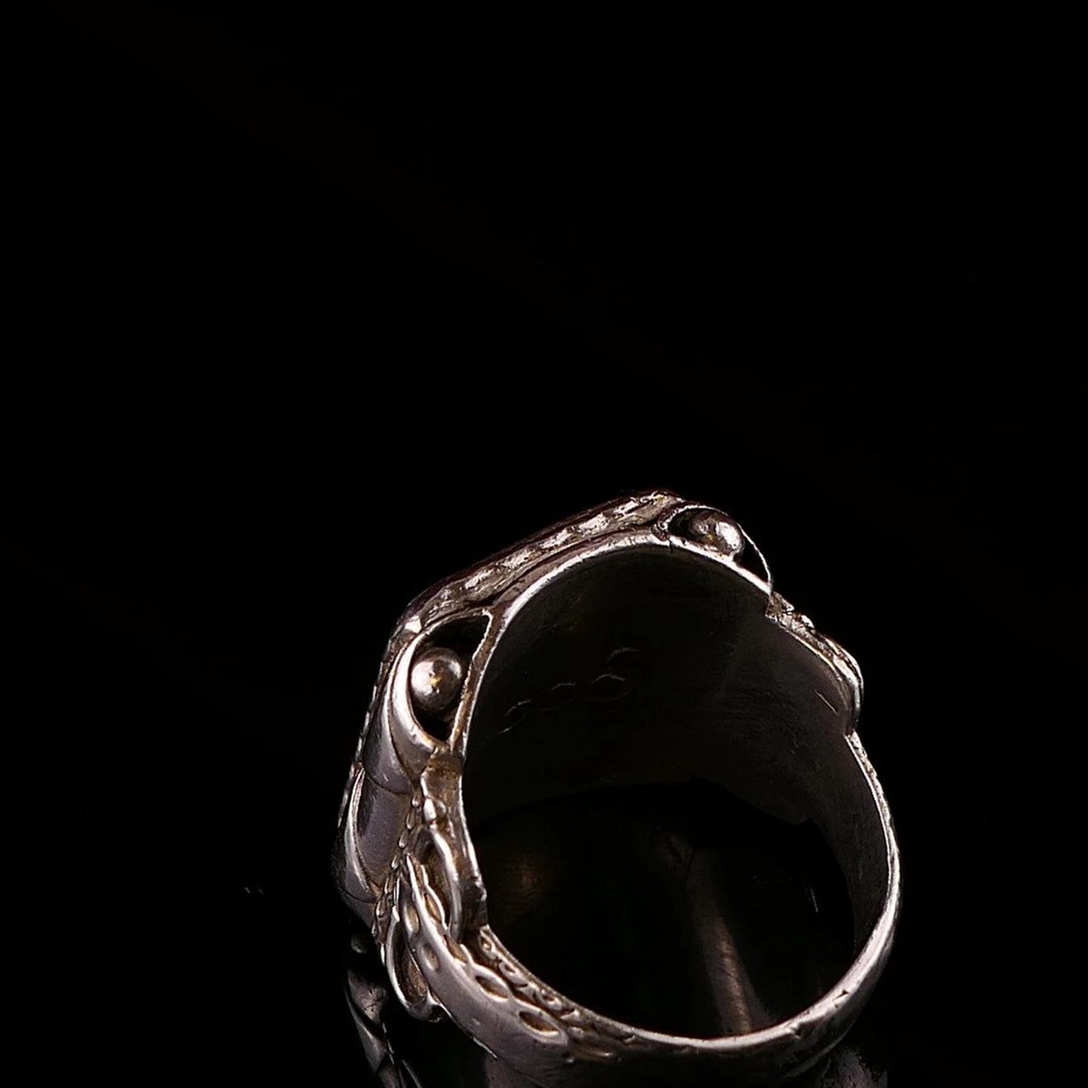 Antiker Monogrammring Siegelring Initialen BW / WB Silberring 900 Silber RG 61 (19,4 mm Ø) Vintage Alt