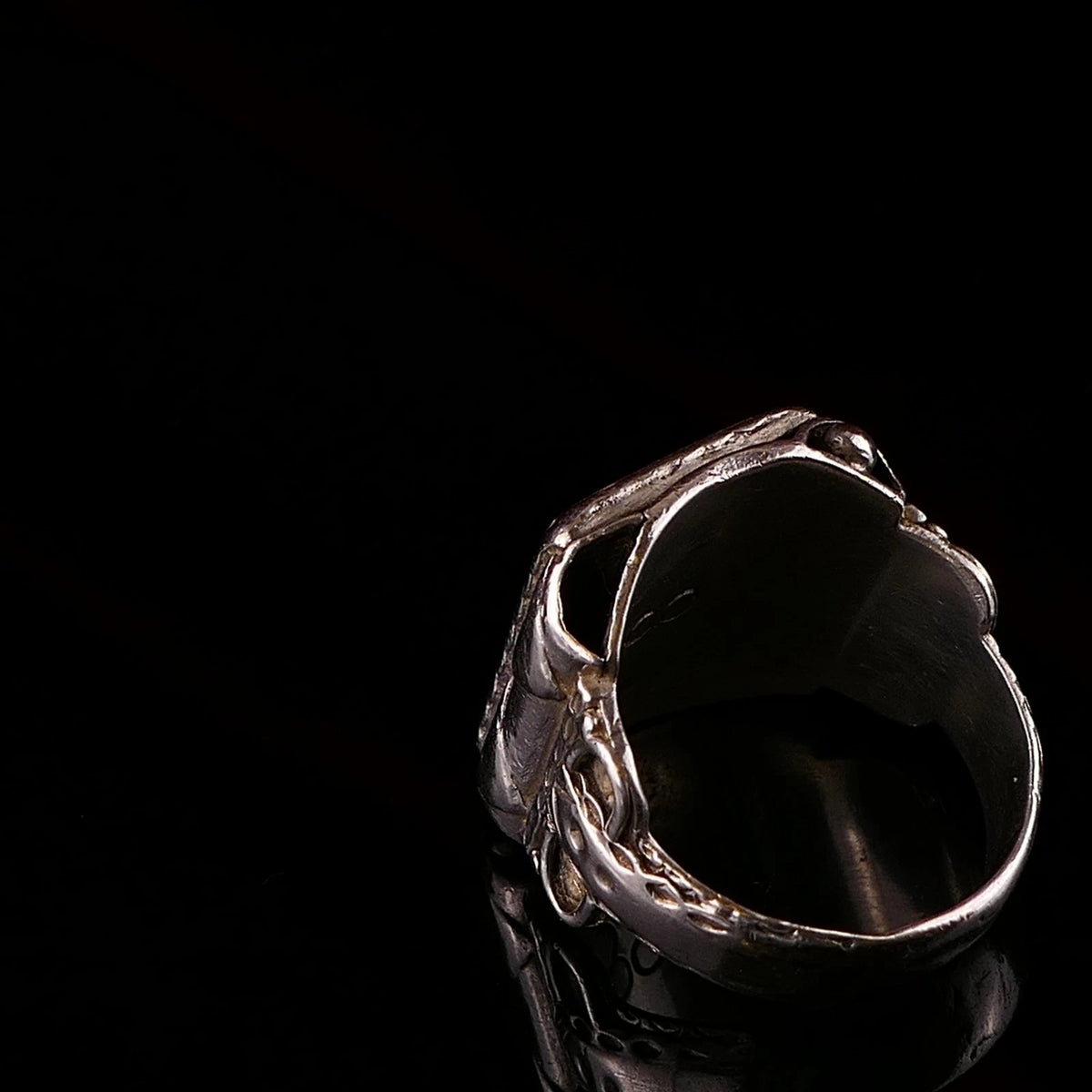 Antiker Monogrammring Siegelring Initialen BW / WB Silberring 900 Silber RG 61 (19,4 mm Ø) Vintage Alt