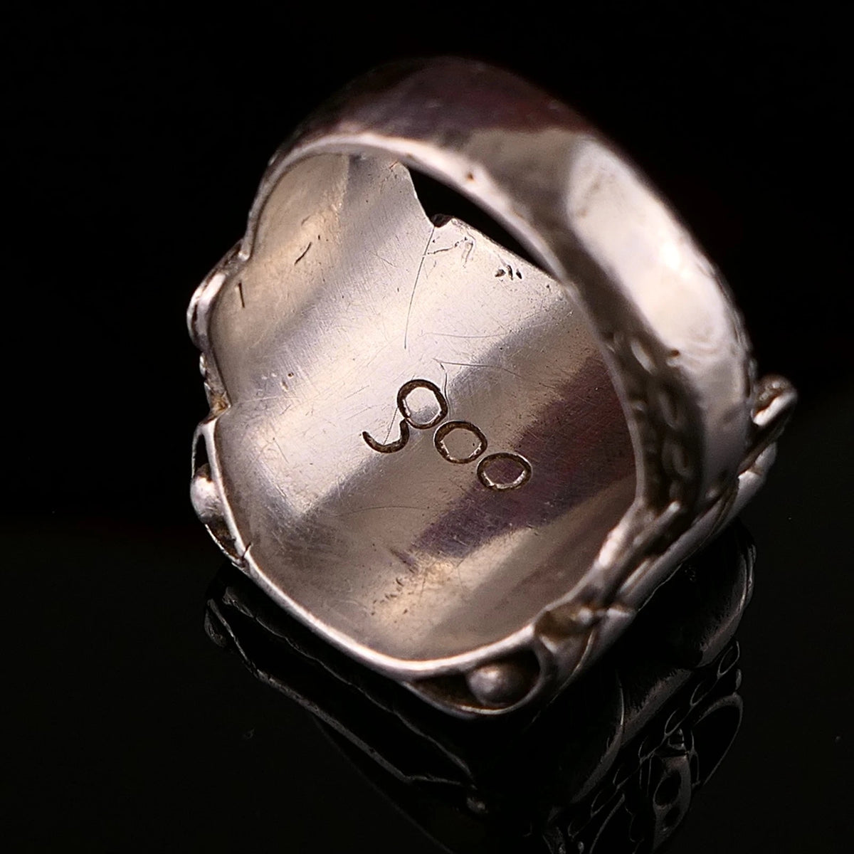 Antiker Monogrammring Siegelring Initialen BW / WB Silberring 900 Silber RG 61 (19,4 mm Ø) Vintage Alt
