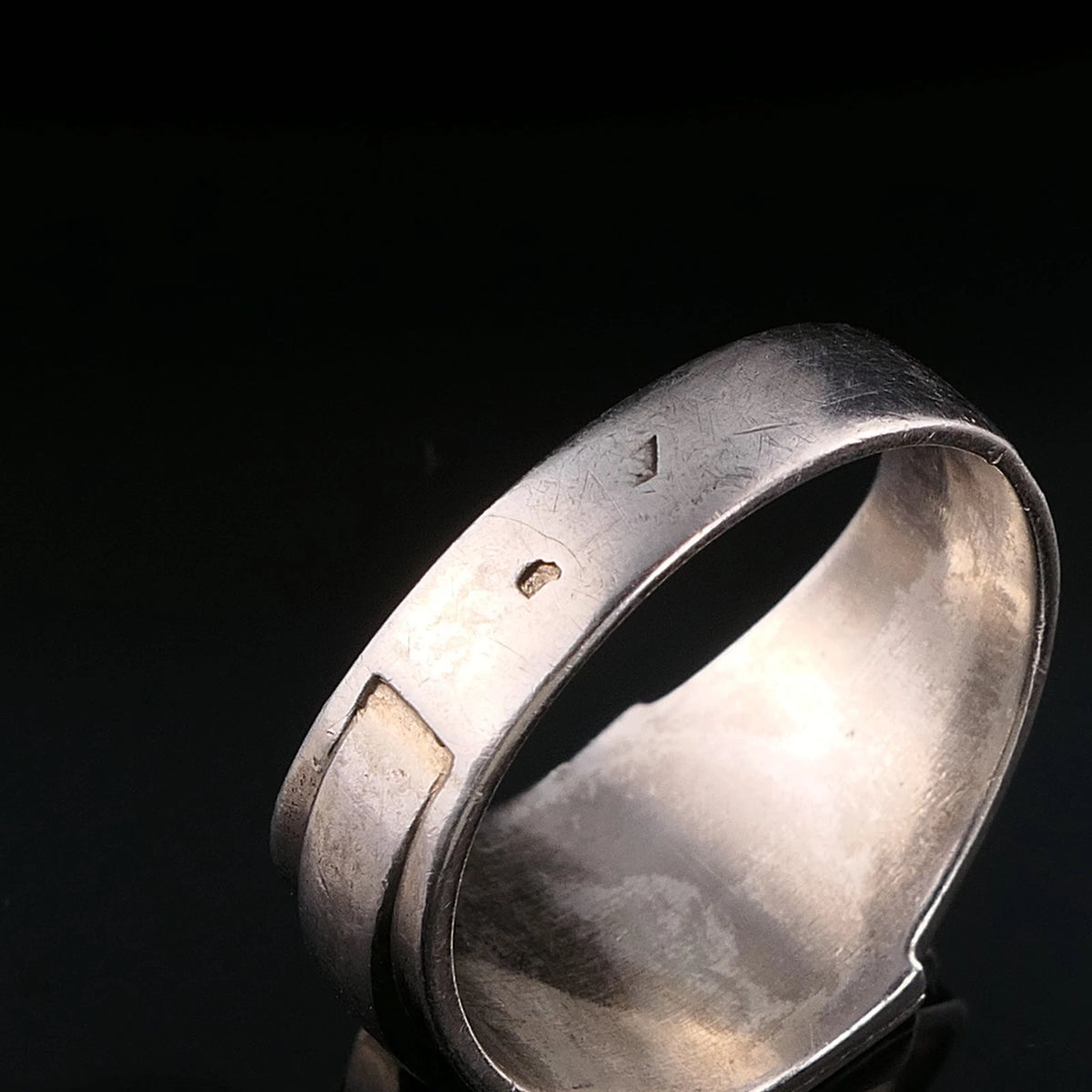 Antiker Emaille Wappenring Siegelring Bretagne mind. 800 Silber aus Frankreich RG 62 (19,7 mm Ø) Vintage Alt
