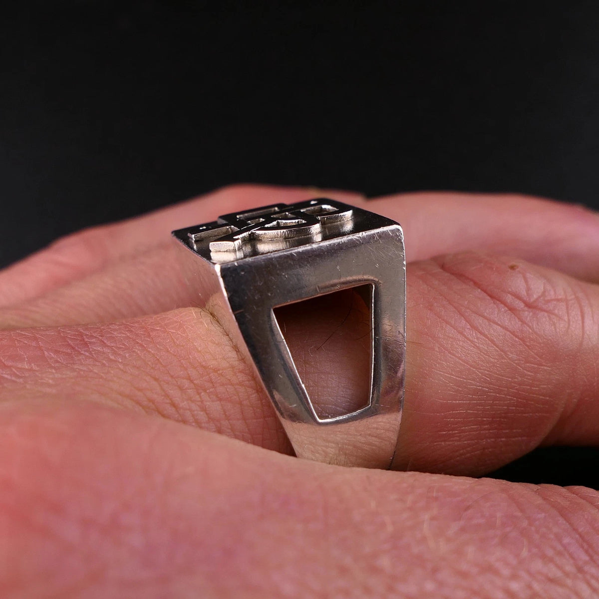 Vintage Monogrammring Siegelring Initialen RD / DR Silberring 925 Silber 64 (20,3 mm Ø) Vintage Alt