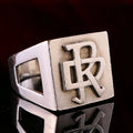 Vintage Monogrammring Siegelring Initialen RD / DR Silberring 925 Silber 64 (20,3 mm Ø) Vintage Alt
