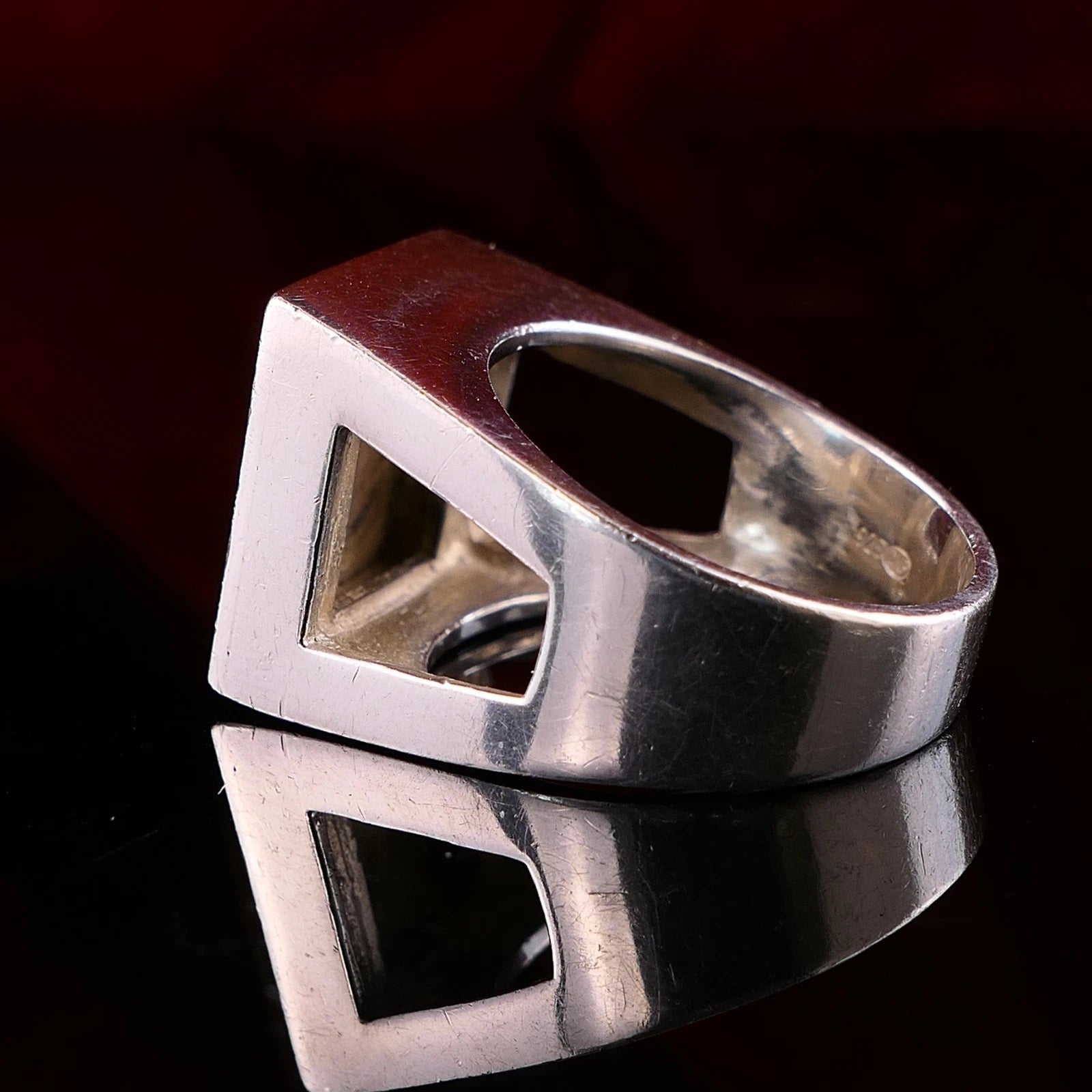 Vintage Monogrammring Siegelring Initialen RD / DR Silberring 925 Silber 64 (20,3 mm Ø) Vintage Alt