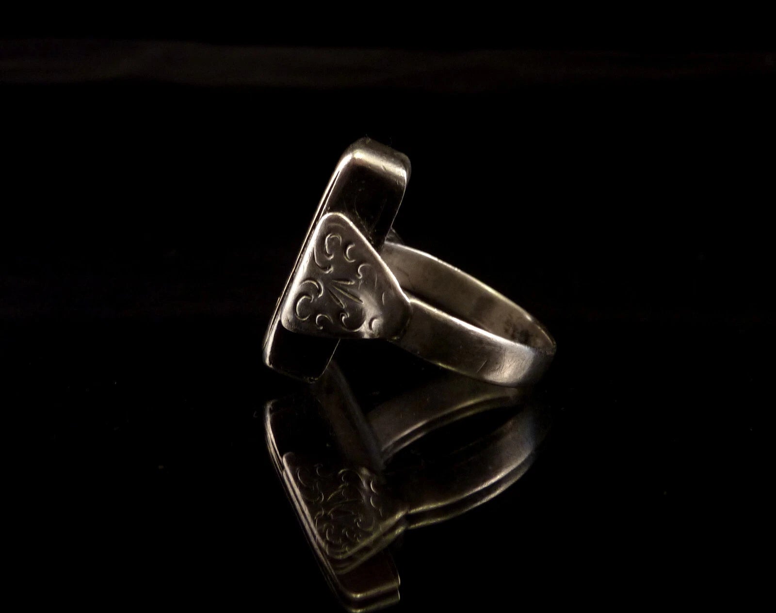 Antiker Monogrammring Siegelring Initialen WS / SW Silberring 800 Silber & 333 Gold RG 60 (19,1 mm Ø) Vintage Alt