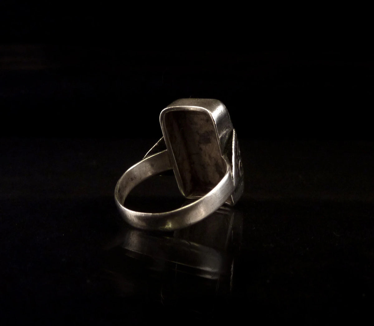 Antiker Monogrammring Siegelring Initialen WS / SW Silberring 800 Silber & 333 Gold RG 60 (19,1 mm Ø) Vintage Alt