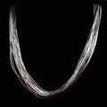 Vintage Liquid Silver Halskette 925er Sterling Silber Navajo / Southwestern Stil 20 Stränge 62cm