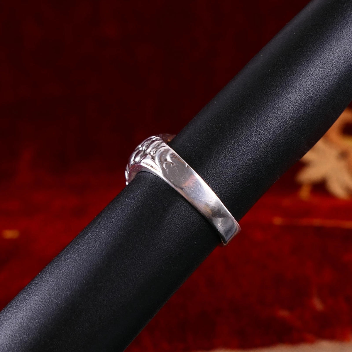 Art Déco Siegelring mit achteckigem Onyx – Silber, Handarbeit RG 60 (19,1 mm Ø)