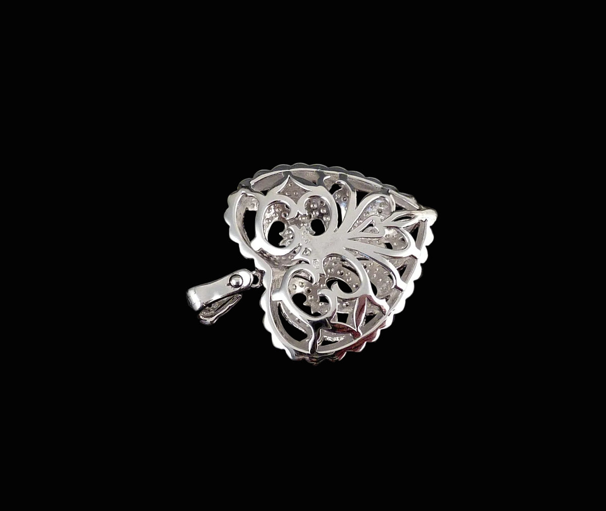 Art Déco Diamonds Herz Anhänger mit 0,20ct Diamanten aus 925 Silber im Art Déco-Stil