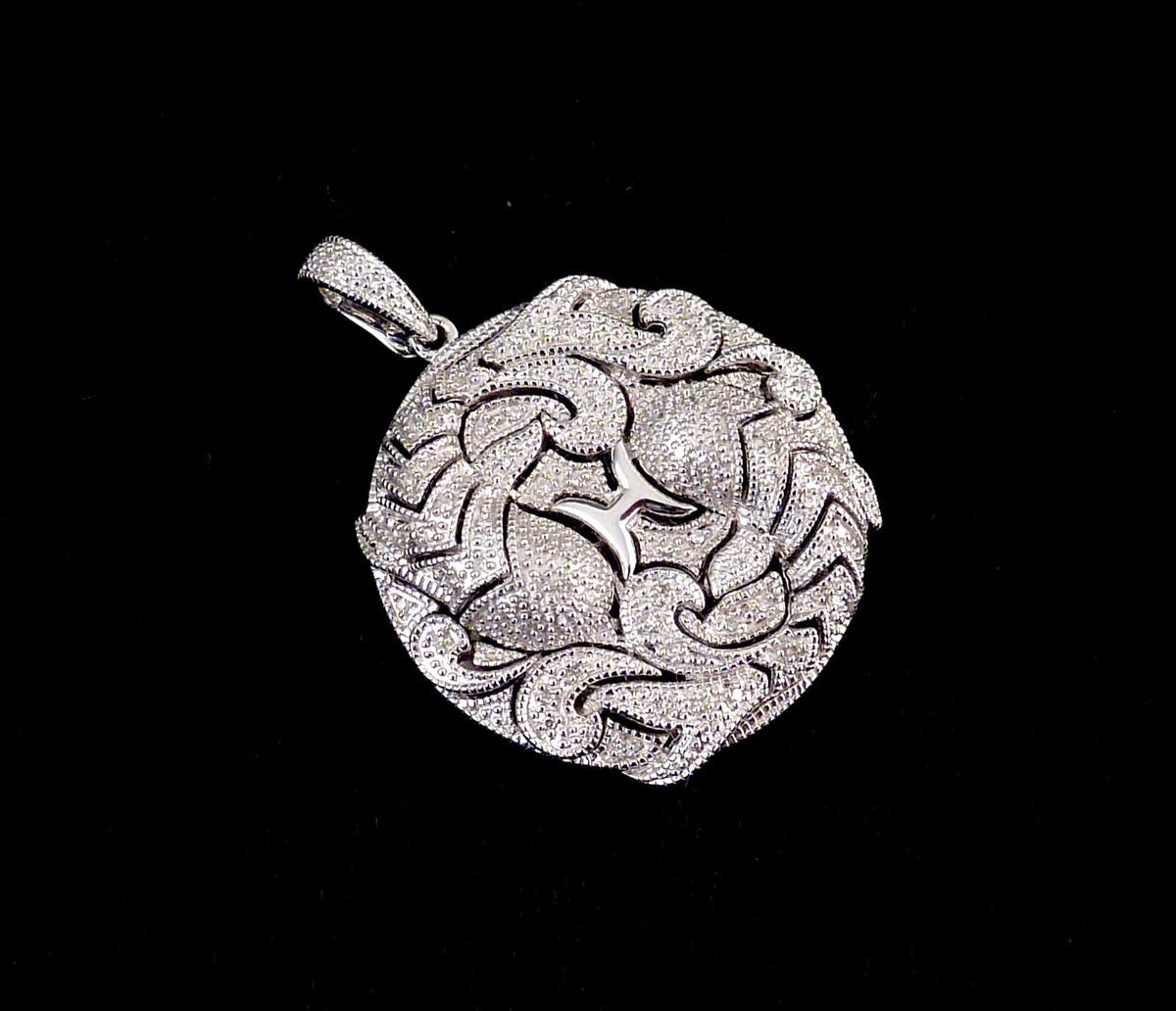 Art Déco Diamonds Fische Anhänger mit 0,20ct Diamanten aus 925 Silber im Art Déco-Stil