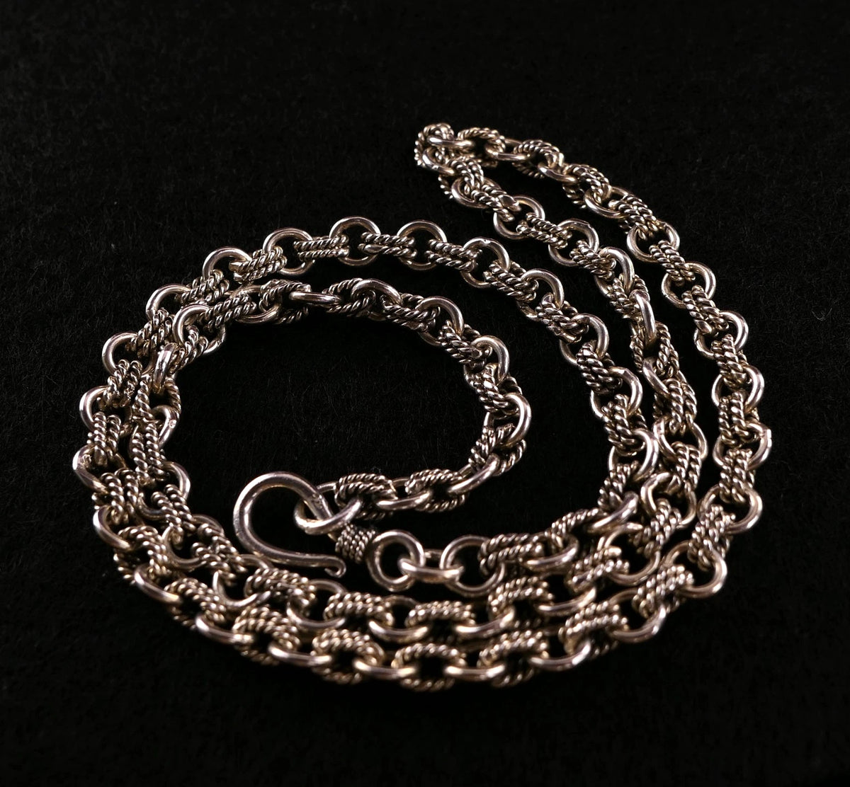 Vintage Silberkette - Massive 925er Silber Ankerkette Länge 50cm 6mm x 4mm 29,7g
