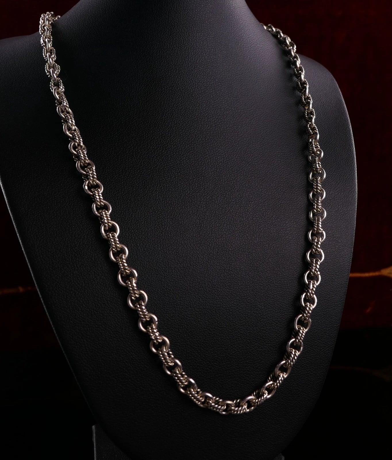 Vintage Silberkette - Massive 925er Silber Ankerkette Länge 50cm 6mm x 4mm 29,7g