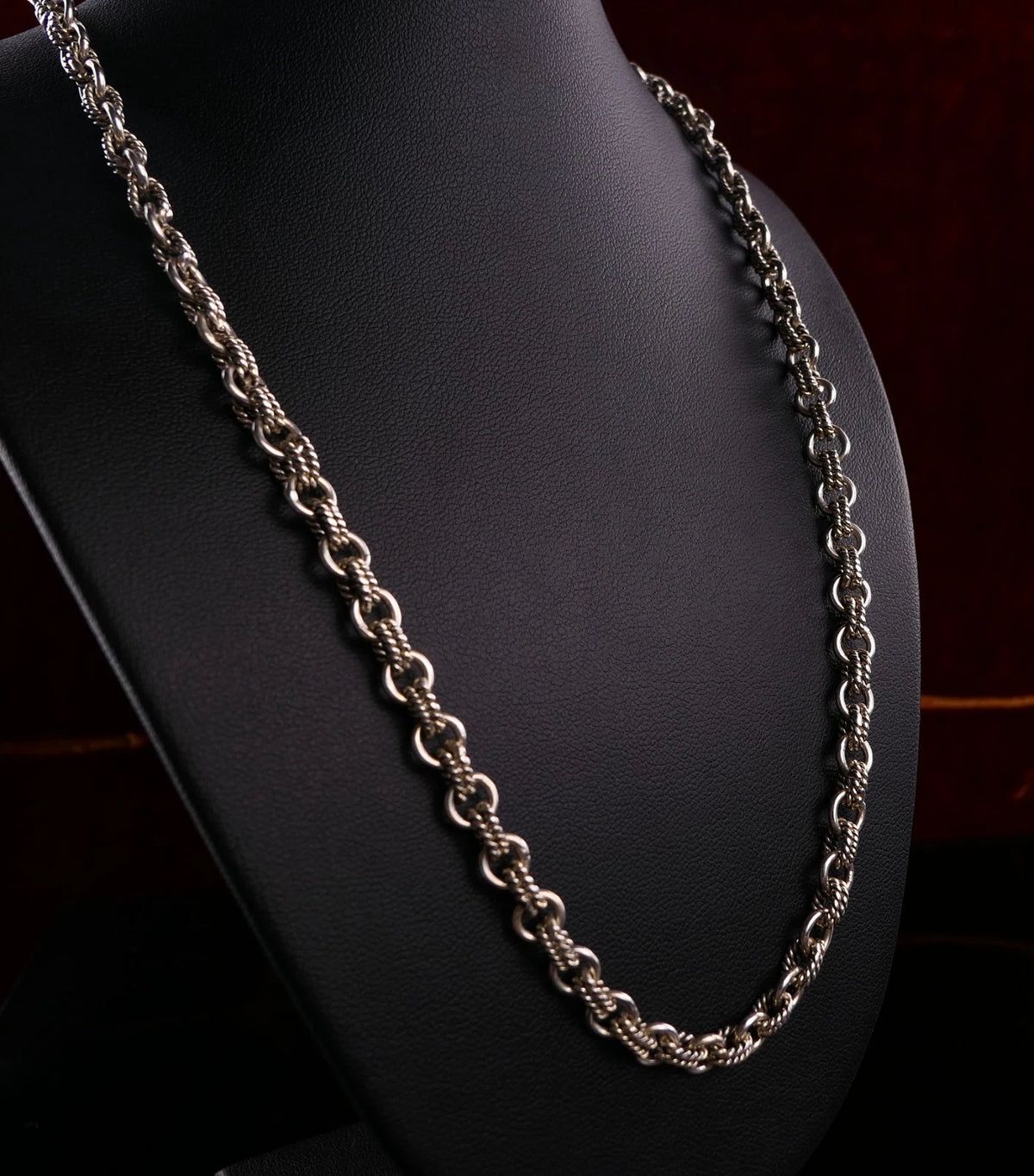 Vintage Silberkette - Massive 925er Silber Ankerkette Länge 50cm 6mm x 4mm 29,7g