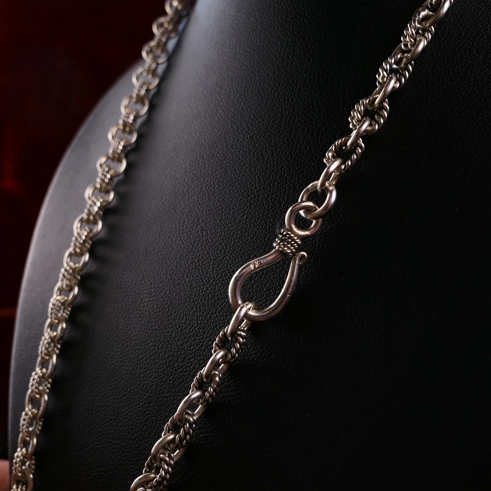 Vintage Silberkette - Massive 925er Silber Ankerkette Länge 50cm 6mm x 4mm 29,7g