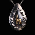 Vintage Anhänger - Großer 925 Silber & 18kt Gold Anhänger oder Brosche Lama Handarbeit aus Peru 12,1g