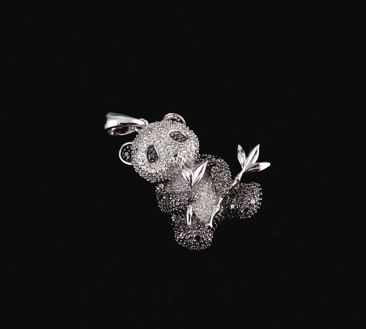 Diamant Anhänger - Affinity Diamonds Pandabär Anhänger mit 0,20ct Diamanten aus 925 Silber im Art Déco-Stil