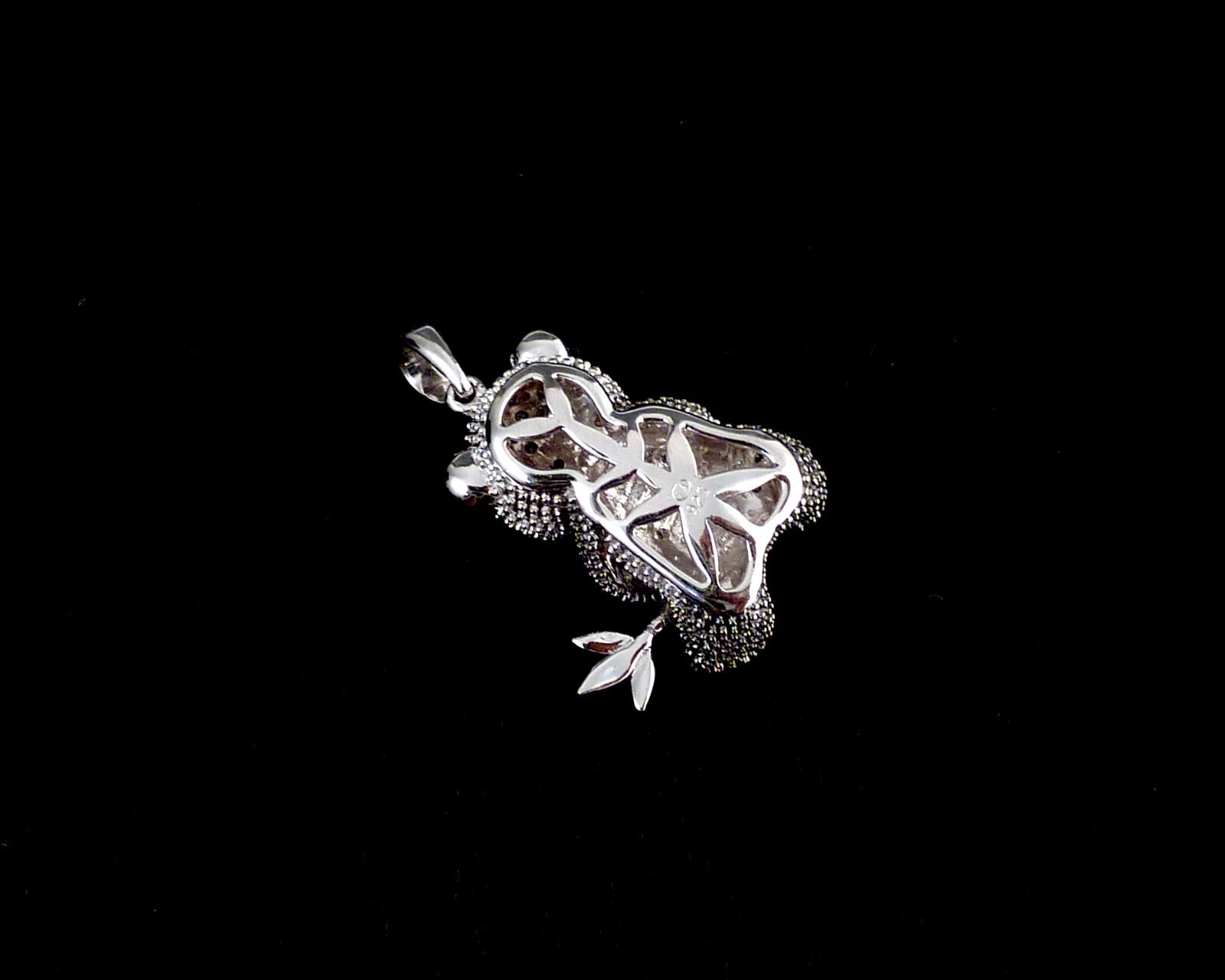 Diamant Anhänger - Affinity Diamonds Pandabär Anhänger mit 0,20ct Diamanten aus 925 Silber im Art Déco-Stil