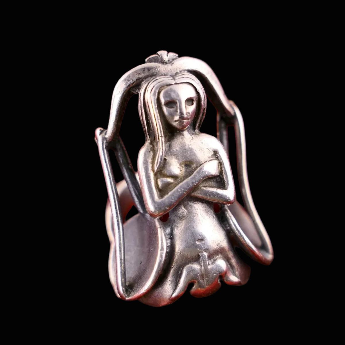 Ottaviani Ring - Italienischer Designer Damenring 925 Silber Vintage Alt Göttin Fee RG 55 (17,5 mm Ø)