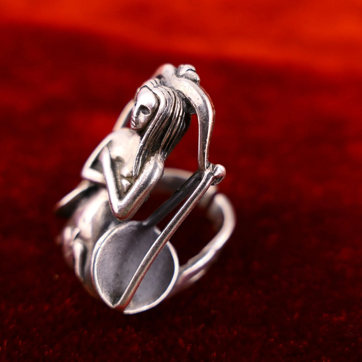 Ottaviani Ring - Italienischer Designer Damenring 925 Silber Vintage Alt Göttin Fee RG 55 (17,5 mm Ø)