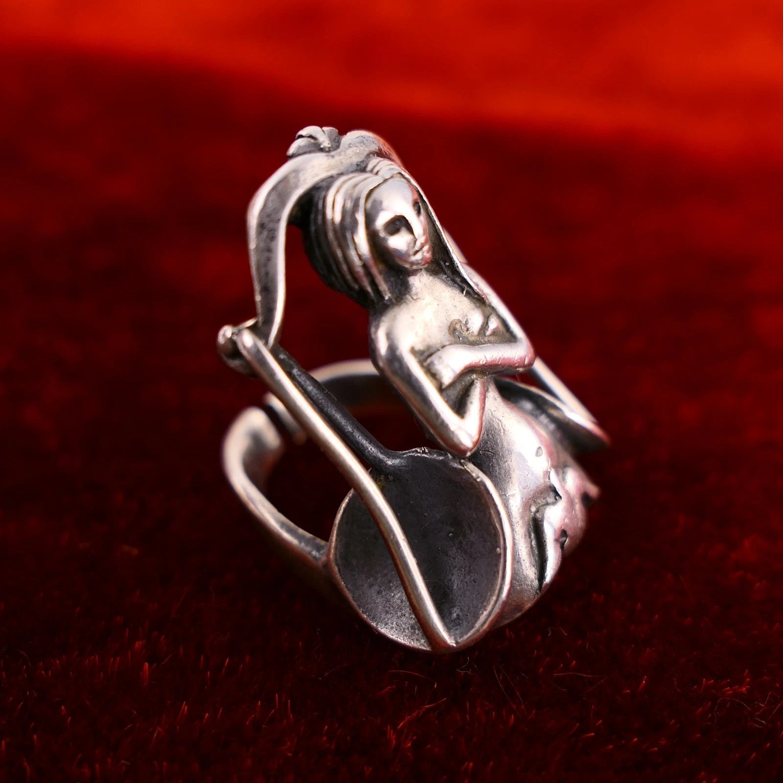 Ottaviani Ring - Italienischer Designer Damenring 925 Silber Vintage Alt Göttin Fee RG 55 (17,5 mm Ø)