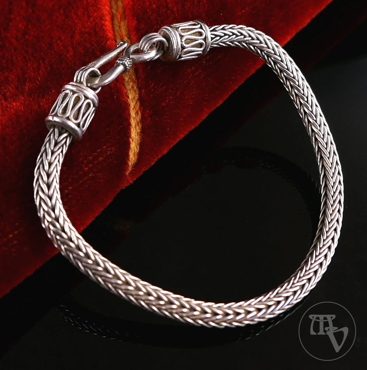 Vintage Armband - Massives 925 Sterling Silber Schlangenarmband Geflochten Silberarmband 20cm 25g