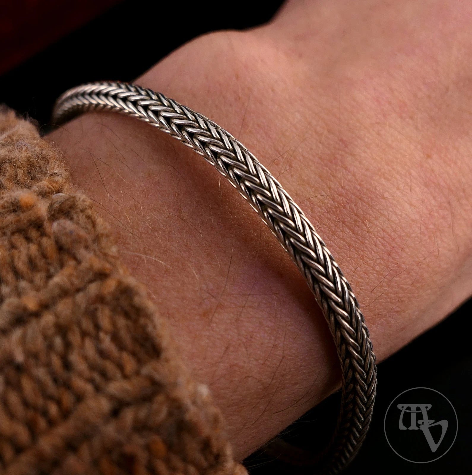 Vintage Armband - Massives 925 Sterling Silber Schlangenarmband Geflochten Silberarmband 20cm 25g