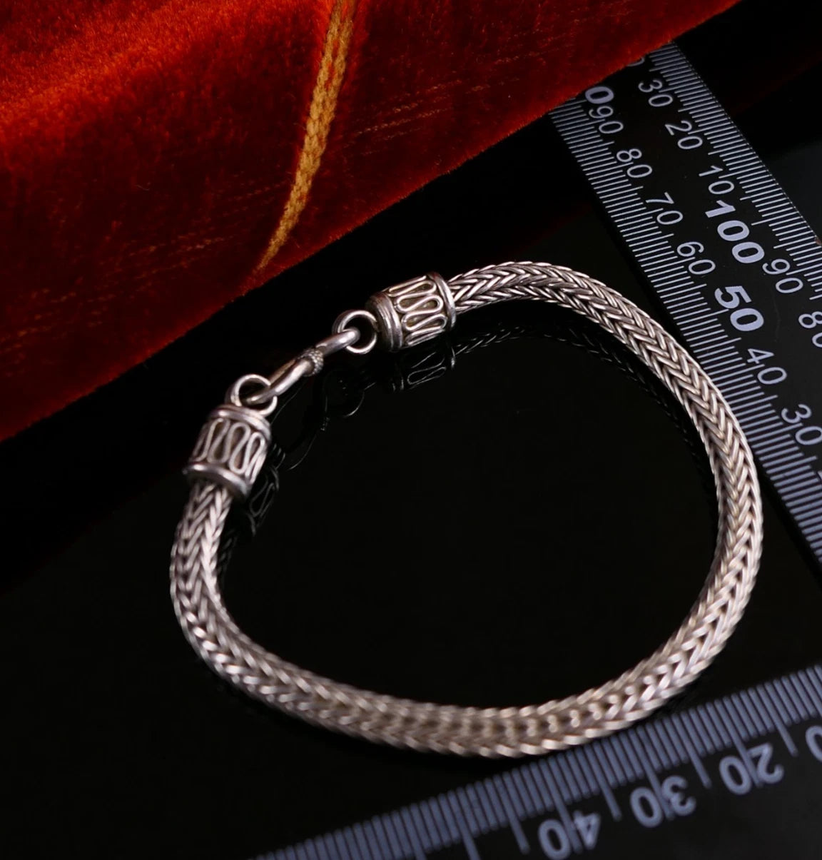 Vintage Armband - Massives 925 Sterling Silber Schlangenarmband Geflochten Silberarmband 20cm 25g