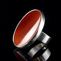 Nils Erik From Dänemark - Vintage Modernist Achat Ring aus 925er Silber RG 55 (17,5 mm Ø)