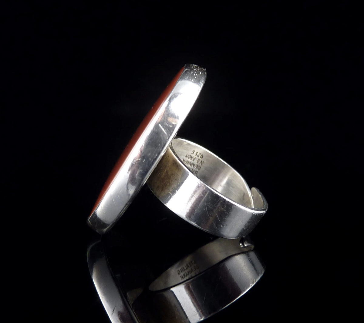 Nils Erik From Dänemark - Vintage Modernist Achat Ring aus 925er Silber RG 55 (17,5 mm Ø)